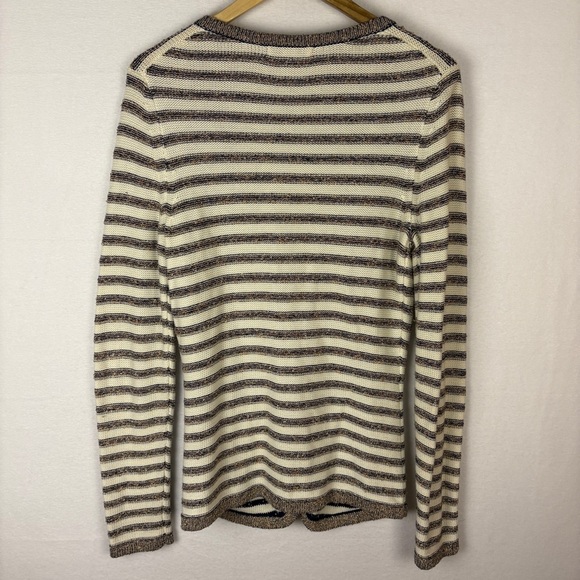 Banana Republic Navy Gold Striped Cardigan Sweater Nautical Preppy - Picture 8 of 9